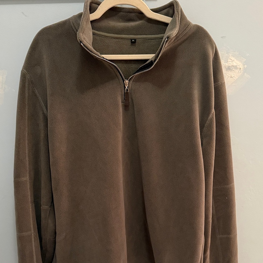 Men's Green Quarter-Zip Sweater